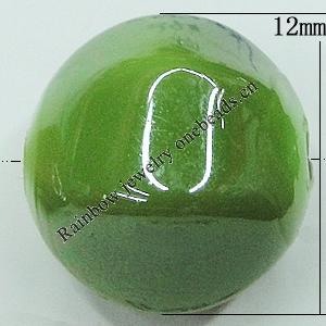 Acrylic Beads Plated AB, Faceted Round 12mm Hole:2.5mm, Sold by Bag
