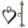 Copper Toggle Clasps Jewelry Findings Lead-free Platina Plated, Loop:14x13mm Bar:22mm Hole:2mm, Sold by Bag