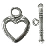 Copper Toggle Clasps Jewelry Findings Lead-free Platina Plated, Loop:15x12mm Bar:17mm Hole:2.5mm, Sold by Bag