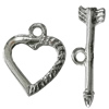 Copper Toggle Clasps Jewelry Findings Lead-free Platina Plated, Loop:15x13mm Bar:21mm Hole:2mm, Sold by Bag