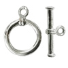 Copper Toggle Clasps Jewelry Findings Lead-free Platina Plated, Loop:15x11mm Bar:18mm Hole:2mm, Sold by Bag