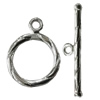 Copper Toggle Clasps Jewelry Findings Lead-free Platina Plated, Loop:20x15mm Bar:27mm Hole:2mm, Sold by Bag