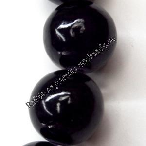 Natural Gemstone Jade Beads, Round 16mm Hole:About 1-1.5mm, Sold per 16-inch Strand