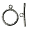 Copper Toggle Clasps Jewelry Findings Lead-free Platina Plated, Loop:18x15mm Bar:21mm Hole:2mm, Sold by Bag