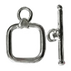 Copper Toggle Clasps Jewelry Findings Lead-free Platina Plated, Loop:21x15mm Bar:24mm Hole:2mm, Sold by Bag
