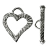 Copper Toggle Clasps Jewelry Findings Lead-free Platina Plated, Loop:14x12mm Bar:15mm Hole:1.5mm, Sold by Bag