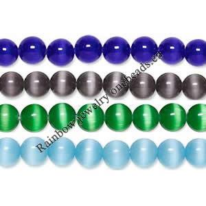 Cats Eye Beads, Round, 6mm, Sold per 16-Inch Strand