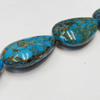 Turquoise Beads, Teardrop 17x25mm Hole:About 1-1.5mm, Sold by KG
