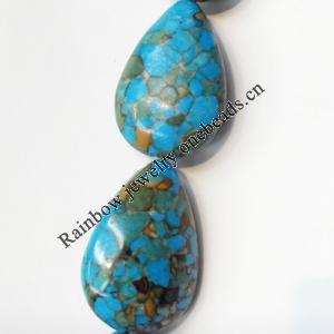 Turquoise Beads, Teardrop 17x25mm Hole:About 1-1.5mm, Sold by KG