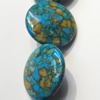 Turquoise Beads,Flat Round 24x7mm Hole:About 1-1.5mm, Sold by KG