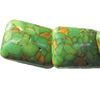 Turquoise Beads,Rectangle 15x20x7mm Hole:About 1-1.5mm, Sold by KG