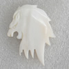 Carved Shell Pendant, Animal Head 45x31mm, Sold by PC