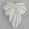 Carved Shell Pendant, Leaf 52x49mm Hole:1mm, Sold by PC