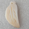 Carved Shell Pendant, Leaf 49x15mm Hole:1mm, Sold by PC
