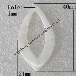 Carved Shell Pendant, Horse Eye 40x21mm Hole:1mm, Sold by PC