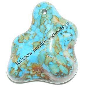 Turquoise Stone Pendant,29x33mm, Sold by PC