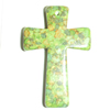 Turquoise Stone Pendant, Cross, 40x60mm, Sold by PC