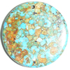 Turquoise Stone Pendant, Flat Round, 40mm, Sold by PC