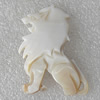 Carved Shell Pendant, Animal 42x49mm, Sold by PC