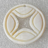 Carved Shell Pendant, Flat Round 30mm Hole:1mm, Sold by PC