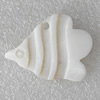 Carved Shell Pendant, Fish 28x37mm Hole:2mm, Sold by PC
