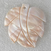 Carved Shell Pendant, Leaf 48x45mm Hole:1.5mm, Sold by PC