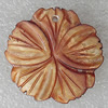 Carved Shell Pendant, Flower 34mm Hole:1.5mm, Sold by PC