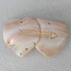 Carved Shell Pendant, Heart 47x78mm Hole:1mm, Sold by PC