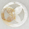 Carved Shell Pendant, 50mm Hole:1mm, Sold by PC