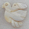 Carved Shell Pendant, Bird 51x46mm Hole:2mm, Sold by PC