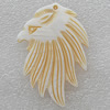 Carved Shell Pendant, Animal Head 62x39mm Hole:1mm, Sold by PC