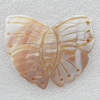 Carved Shell Pendant, Butterfly 57x46mm, Sold by PC