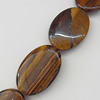 Gemstone Beads Strands, Tiger Eye Flat Oval 30x20mm Hole:2mm, Sold per 16-inch strand