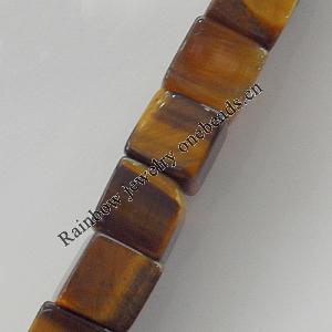 Gemstone Beads Strands, Tiger Eye Cube 8mm Hole:1mm, Sold per 16-inch strand