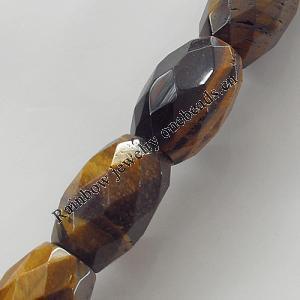 Gemstone Beads Strands, Tiger Eye Faceted Oval 13x20mm Hole:1mm, Sold per 16-inch strand