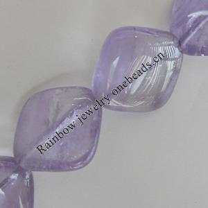 Bead,Amethyst(natural), Diamond 16mm Hole:1.5mm, Sold per 16-inch strand