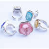 Acrylic Finger Ring, Assorted size, mixed color & style, Flower, 8-10.5#, 20-28mm, Hole:Approx 18-20mm, Sold by Bag