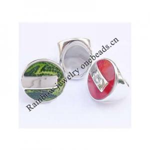 Acrylic Finger Ring, mixed color & size, Round, 8-10.5#, 30x30x6mm, Hole:Approx 18-20mm, Sold by Bag