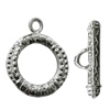 Copper Toggle Clasps Jewelry Findings Lead-free Platina Plated, Loop:20x15mm Bar:20mm Hole:Big:4mm, Small:2mm, Sold by B