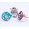 Acrylic Finger Ring, mixed color & size, Round, 8-10.5#, 25x25x8mm, Hole:Approx 18-20mm, Sold by Bag