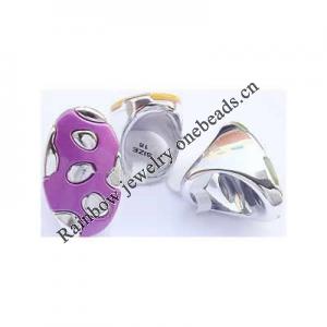 Acrylic Finger Ring, mixed color & size, Oval, 8-10.5#, 26x41x10mm, Hole:Approx 18-20mm, Sold by Bag