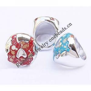 Acrylic Finger Ring, mixed color & size, Round, 8-10.5#, 30x30x12mm, Hole:Approx 18-20mm, Sold by Bag