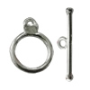 Copper Toggle Clasps Jewelry Findings Lead-free Platina Plated, Loop:22x16mm Bar:28mm Hole:2.5mm, Sold by Bag