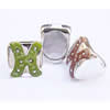 Acrylic Finger Ring, mixed color & size, Square, 8-10.5#, 27x27x10mm, Hole:Approx 18-20mm, Sold by Bag