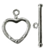 Copper Toggle Clasps Jewelry Findings Lead-free Platina Plated, Loop:21x17mm Bar:27mm Hole:2.5mm, Sold by Bag