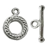 Copper Toggle Clasps Jewelry Findings Lead-free Platina Plated, Loop:13x10mm Bar:18mm Hole:2mm, Sold by Bag