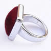 Acrylic Finger Ring, Square, 9.0#, 20x20x10mm,Hole:Approx 18.8mm, Sold by Bag