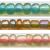 Glass Seed Beads, Transparent beads, multicolor dyed, Rondelle, 3x2mm, Sold by Bag