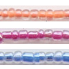 Glass Seed Beads, Transparent beads, multicolor dyed, Rondelle, 3x2mm, Sold by Bag