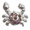 European Style Beads, Jewelry Findings Zinc Alloy with Rhinestone, 16x15mm, Hole:4.5mm, Sold by PC